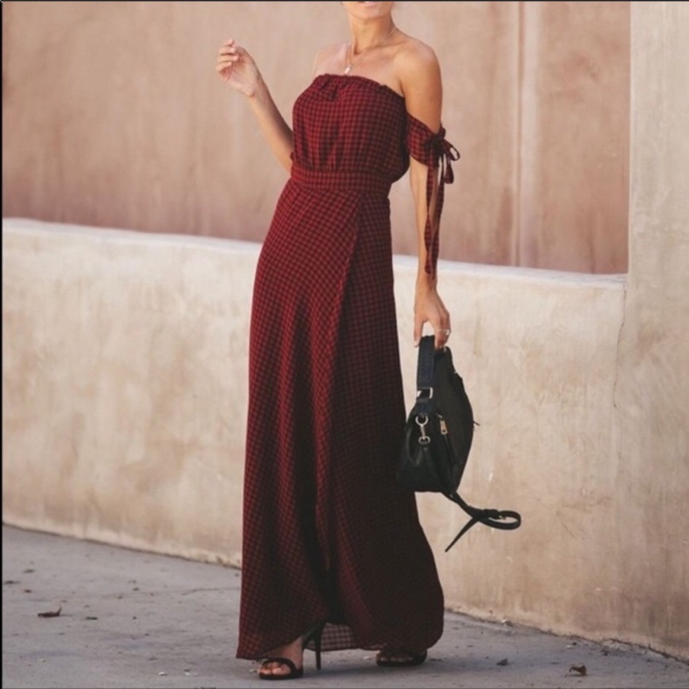 Manchester off the shoulder maxi dress